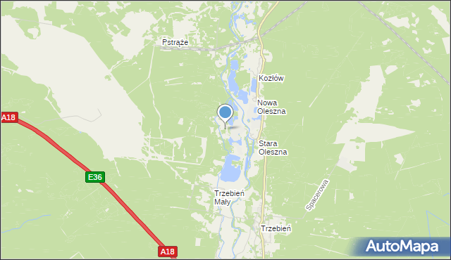 mapa Kolonia Trzebień Mały, Kolonia Trzebień Mały na mapie Targeo